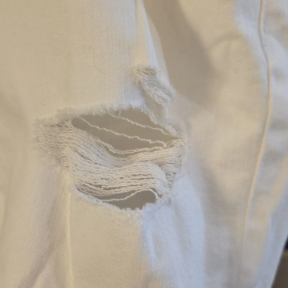 Torrid White Distressed Button-Fly Shorts - Picture 7 of 8